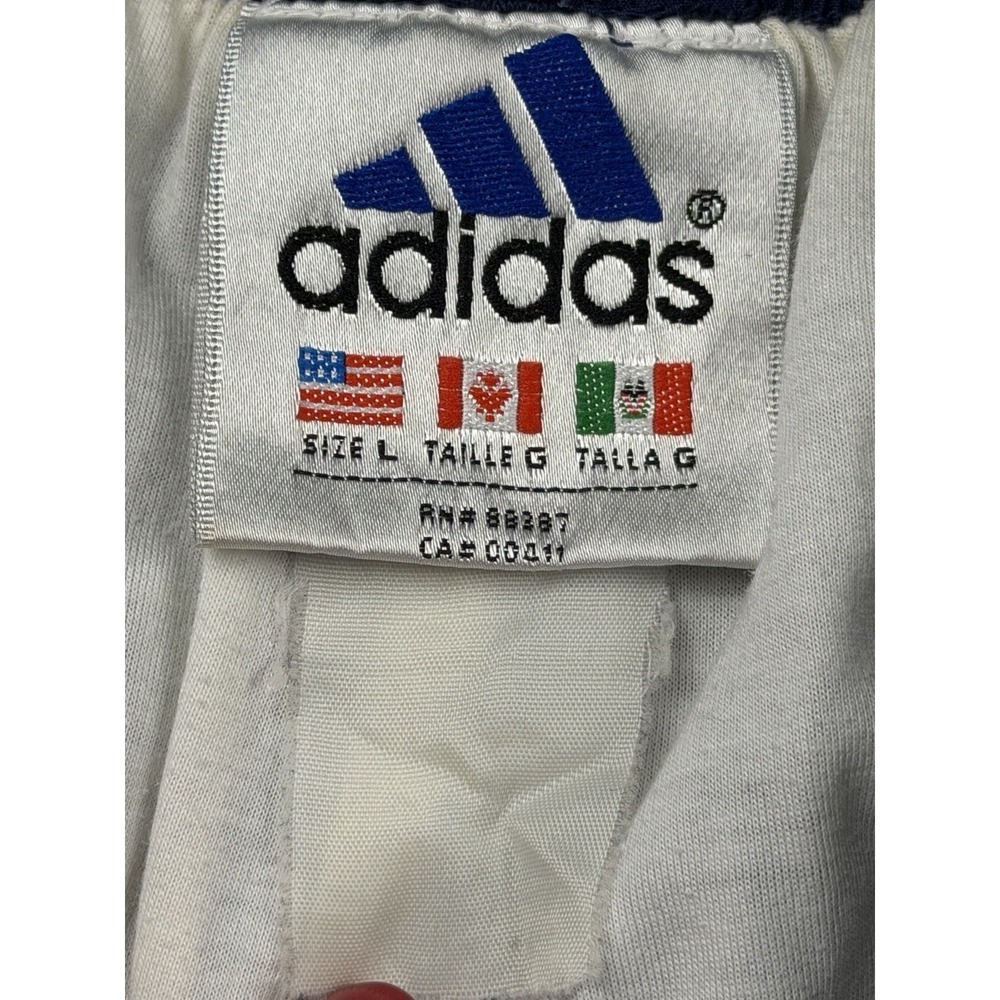 Vintage Y2K Adidas 3 Stripe Windbreaker Track Pants Blue Large with Zip Ankles - Picture 3 of 12
